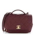 Caviar Quilted Small Business Affinity Flap Burgundy