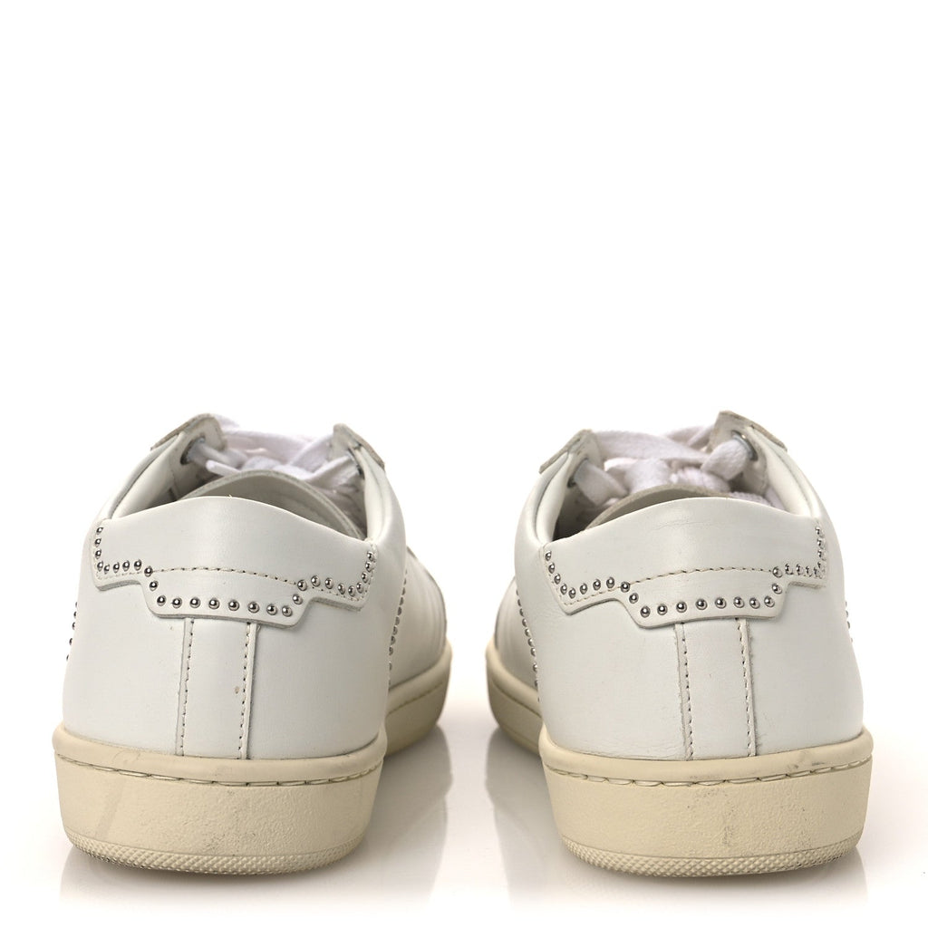 Calfskin Studded SL/08 Low Top Sneakers 37.5 White