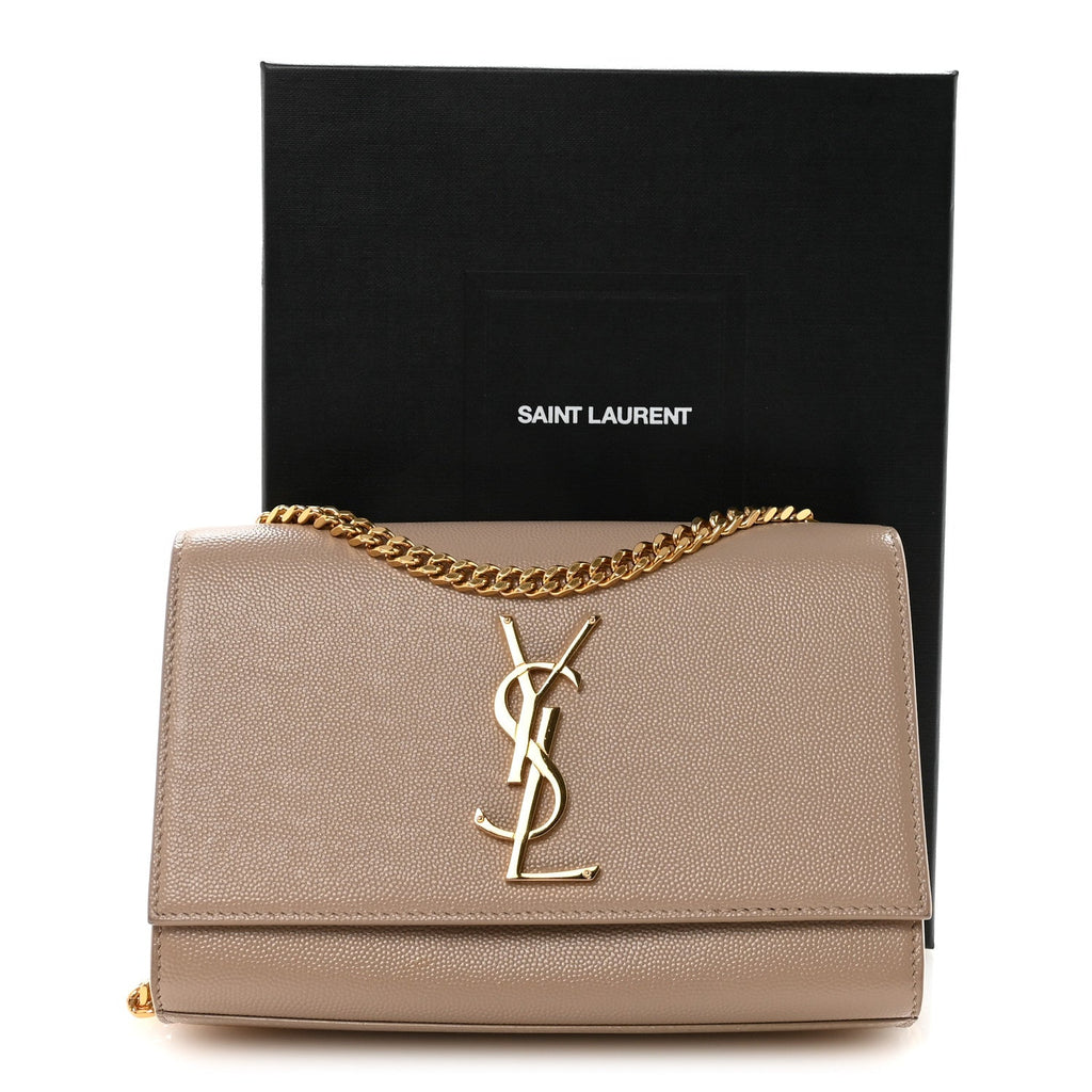 Grain De Poudre Small Monogram Kate Satchel Dark Beige