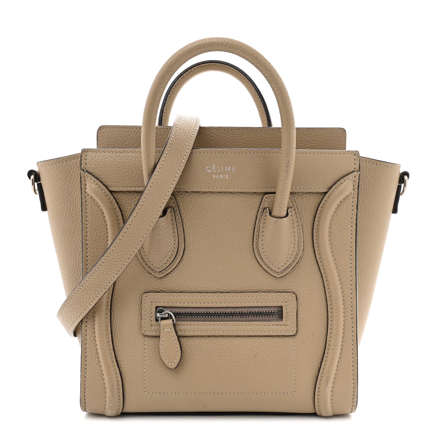 Drummed Calfskin Nano Luggage Dune