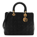 Lambskin Cannage Large Lady Dior Black