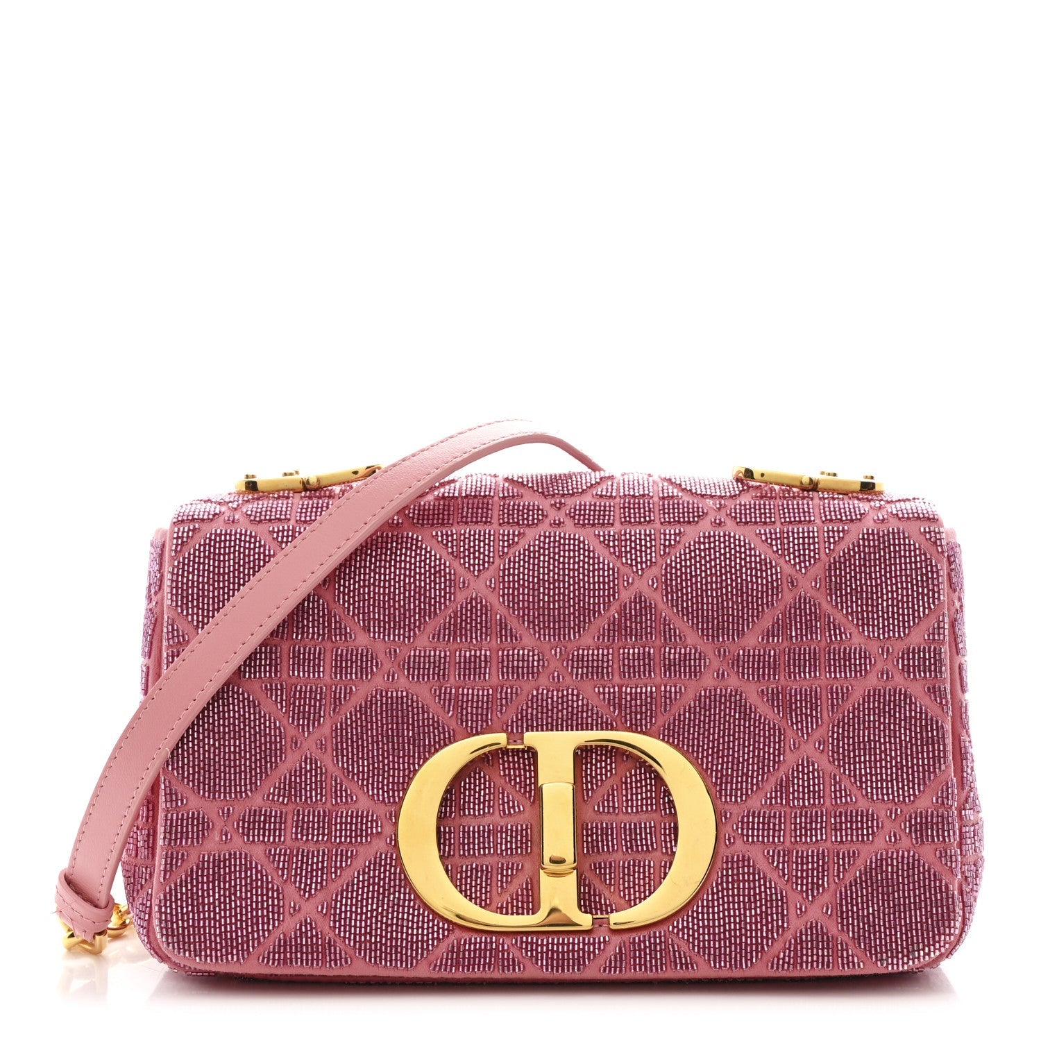 Calfskin Beaded Small Caro Bag Pink