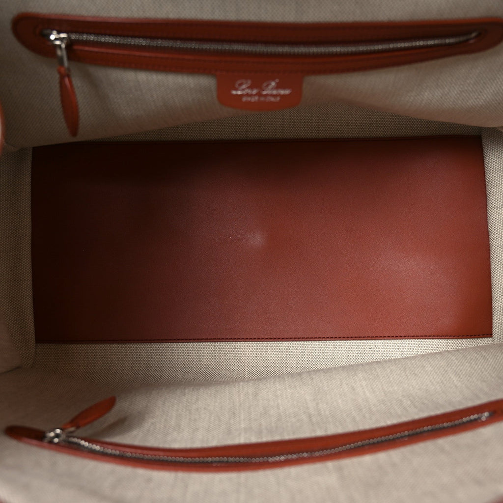 Calfskin Cotton Linen XL Sesia Happy Day Bag Natural Kummel