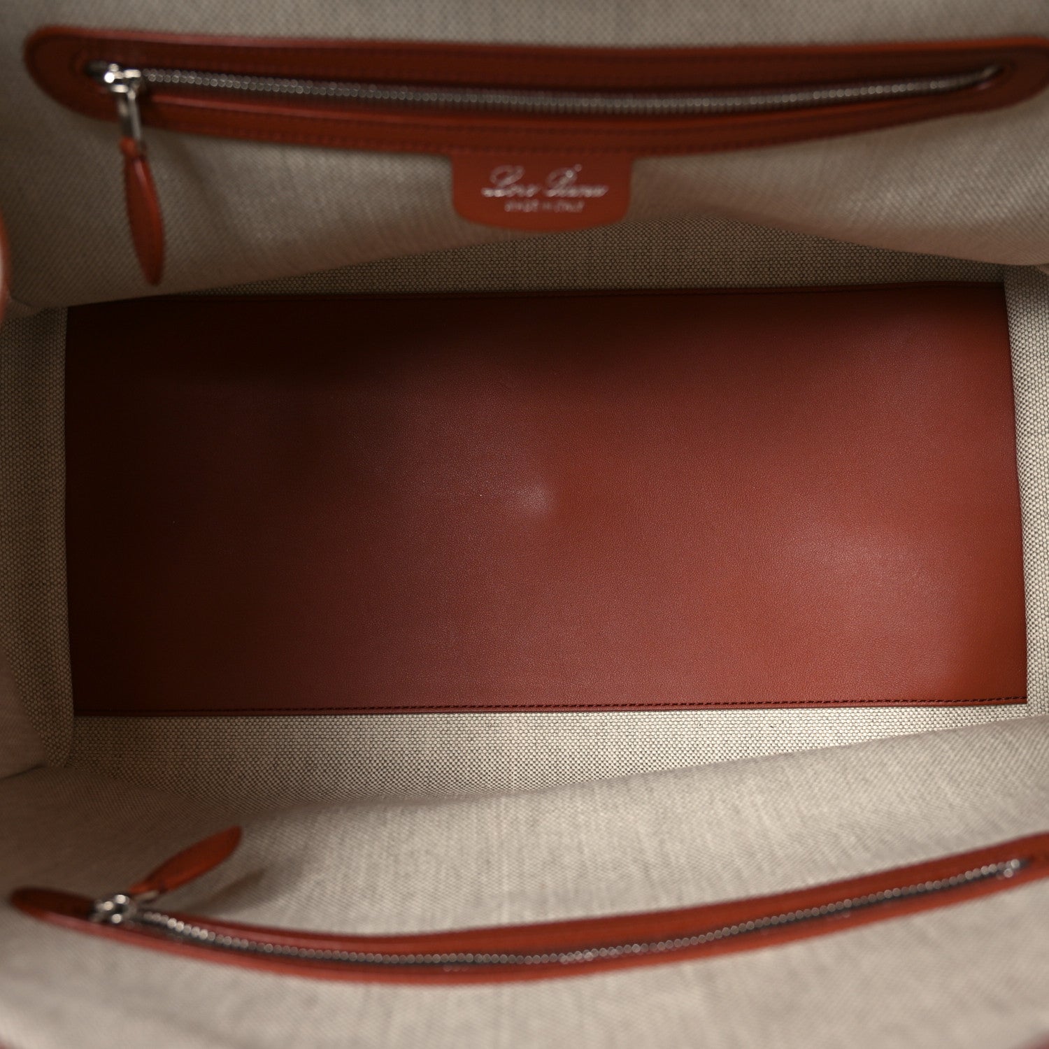 Calfskin Cotton Linen XL Sesia Happy Day Bag Natural Kummel
