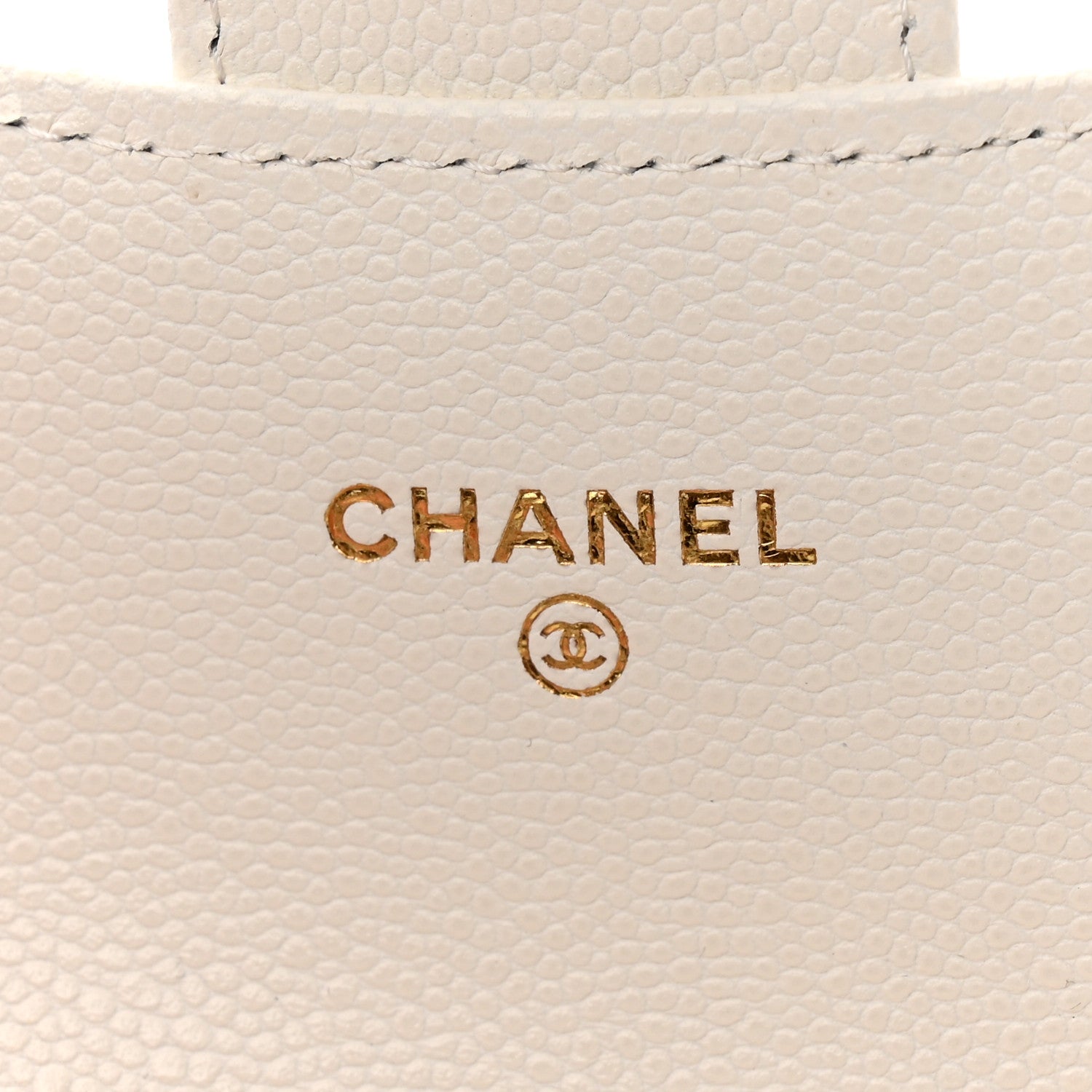 Caviar Quilted Flap  Holder Wallet White