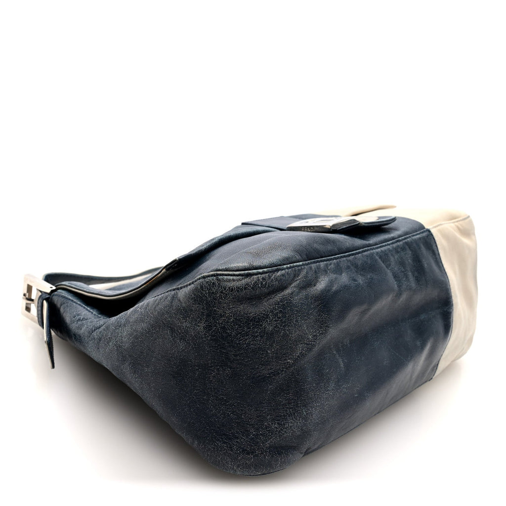 Vitello Bi-Color Mama Baguette Blue Beige