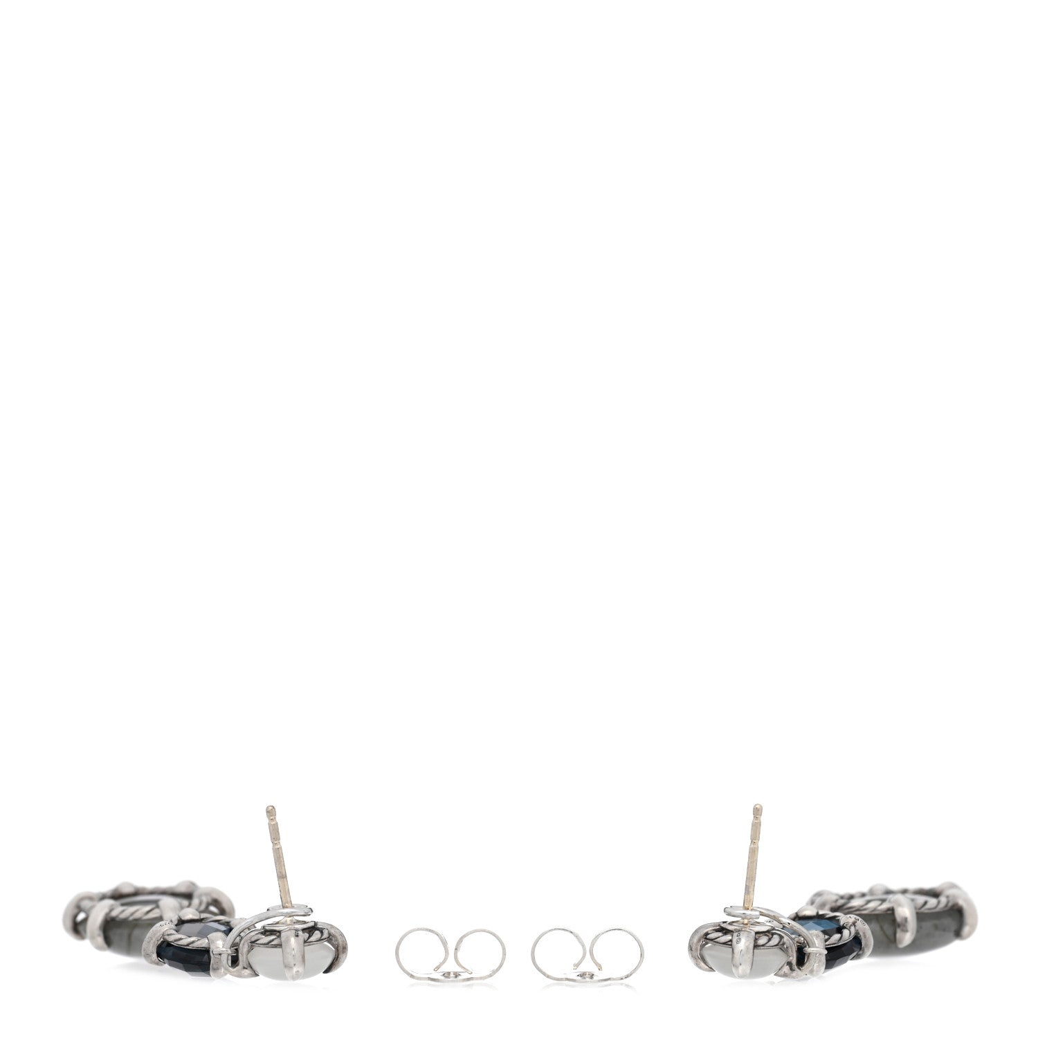 Sterling Silver Topaz Labradorite Chatelaine Triple Drop Earrings