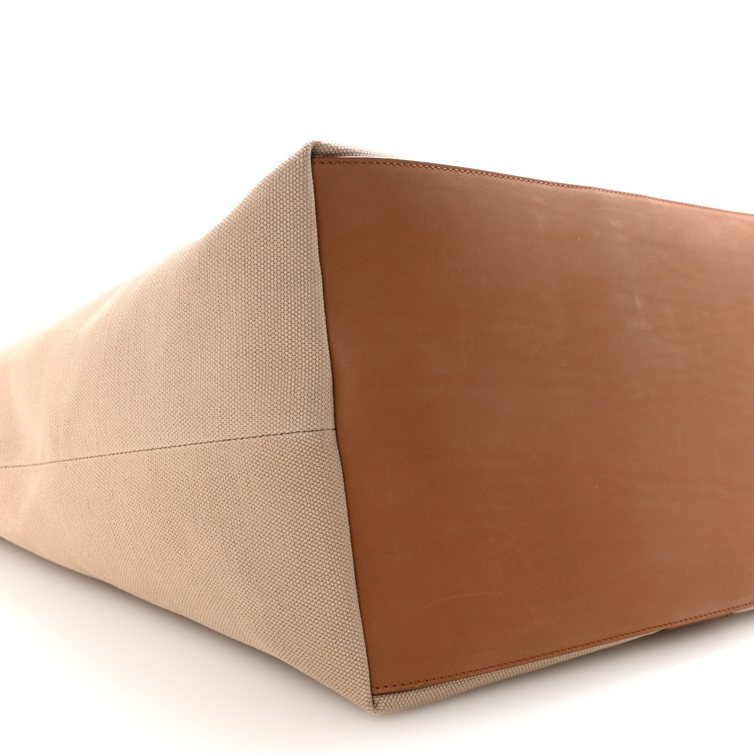 Canvas Calfskin Y Tote Tan Natural