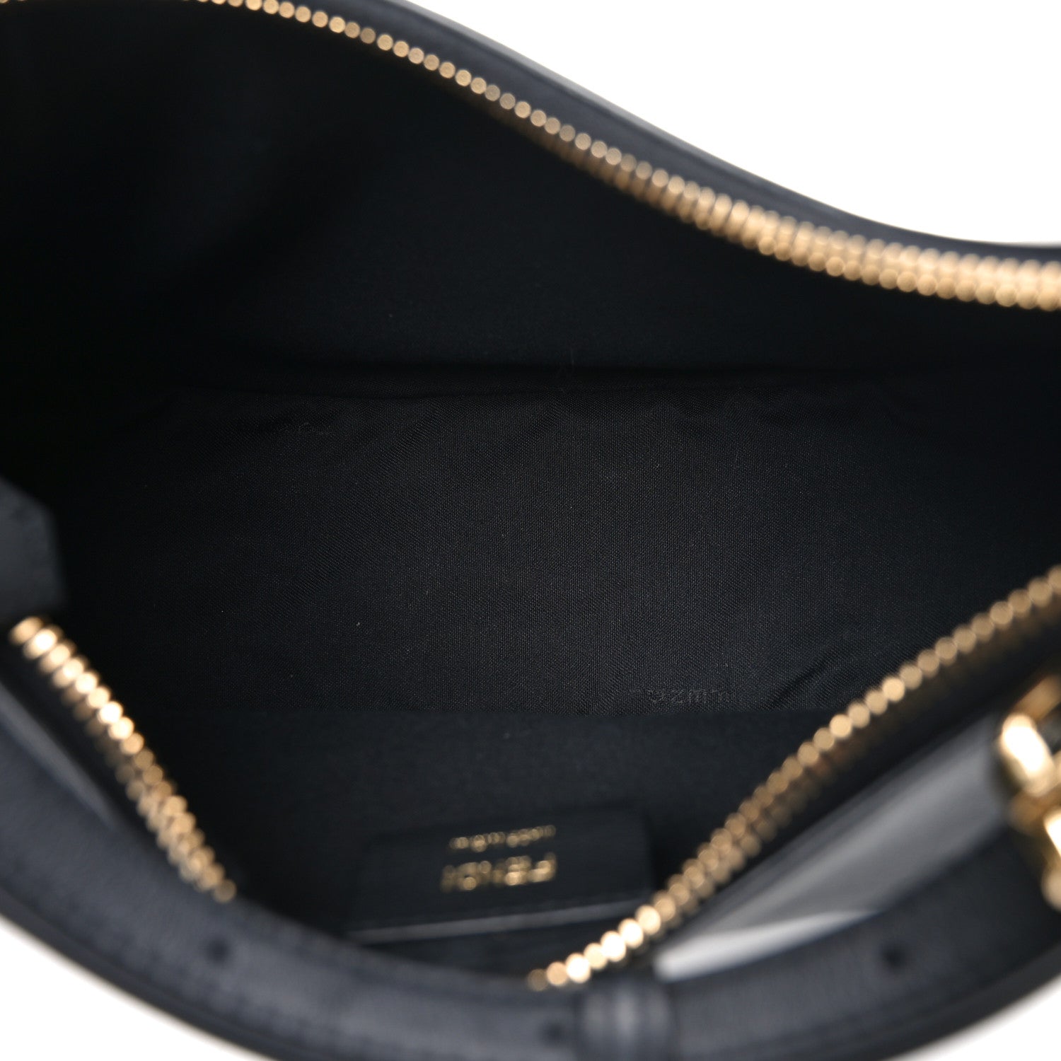 Vitello Grace Matte Small Fendigraphy Hobo Bag Black
