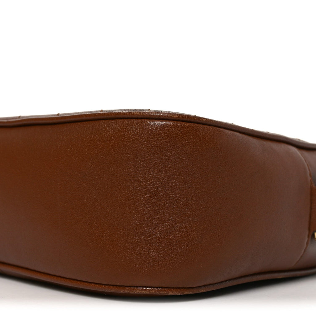 Sakai Be Green Calfskin Diagonal Stitched Small Blondie Shoulder Bag Cuir