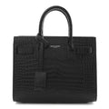 Calfskin Crocodile Embossed Nano Sac De Jour Black