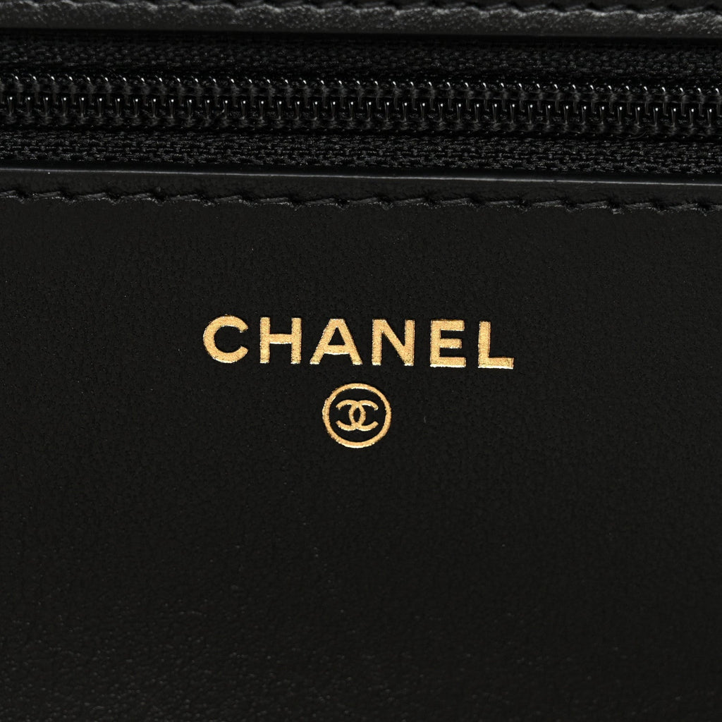 Caviar Quilted Boy Wallet On Chain WOC Black