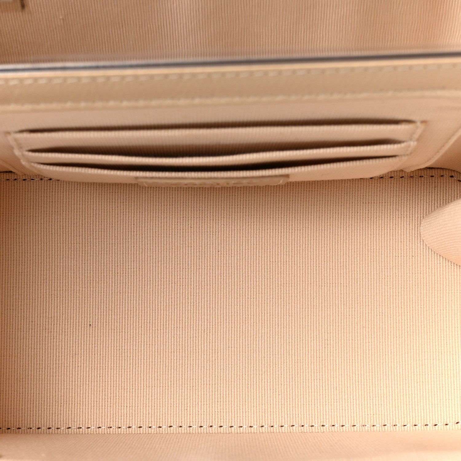 Caviar Quilted Small Tiny CC Vanity Case With Chain Beige