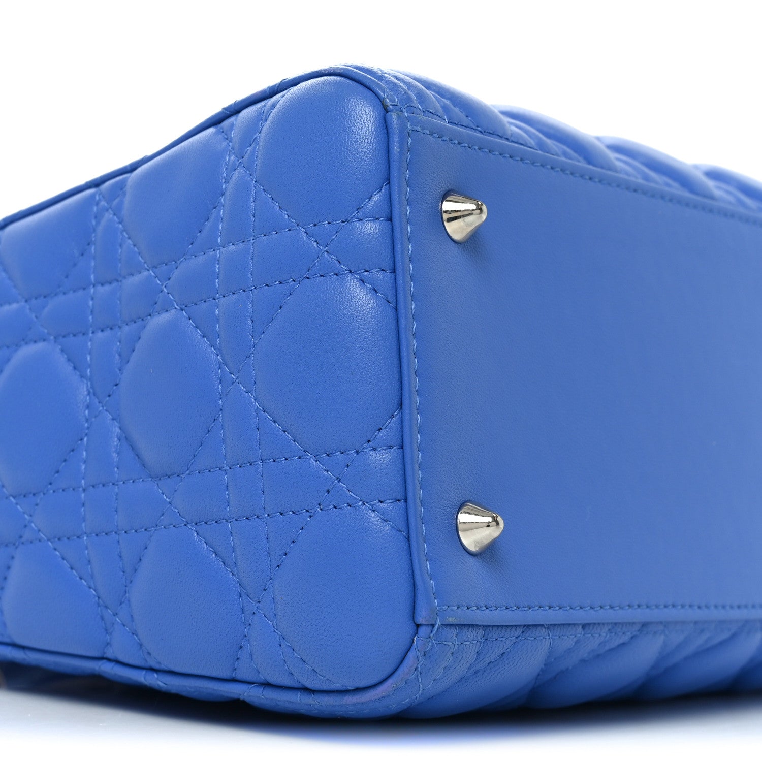 Lambskin Cannage Medium Lady Dior Blue Persan