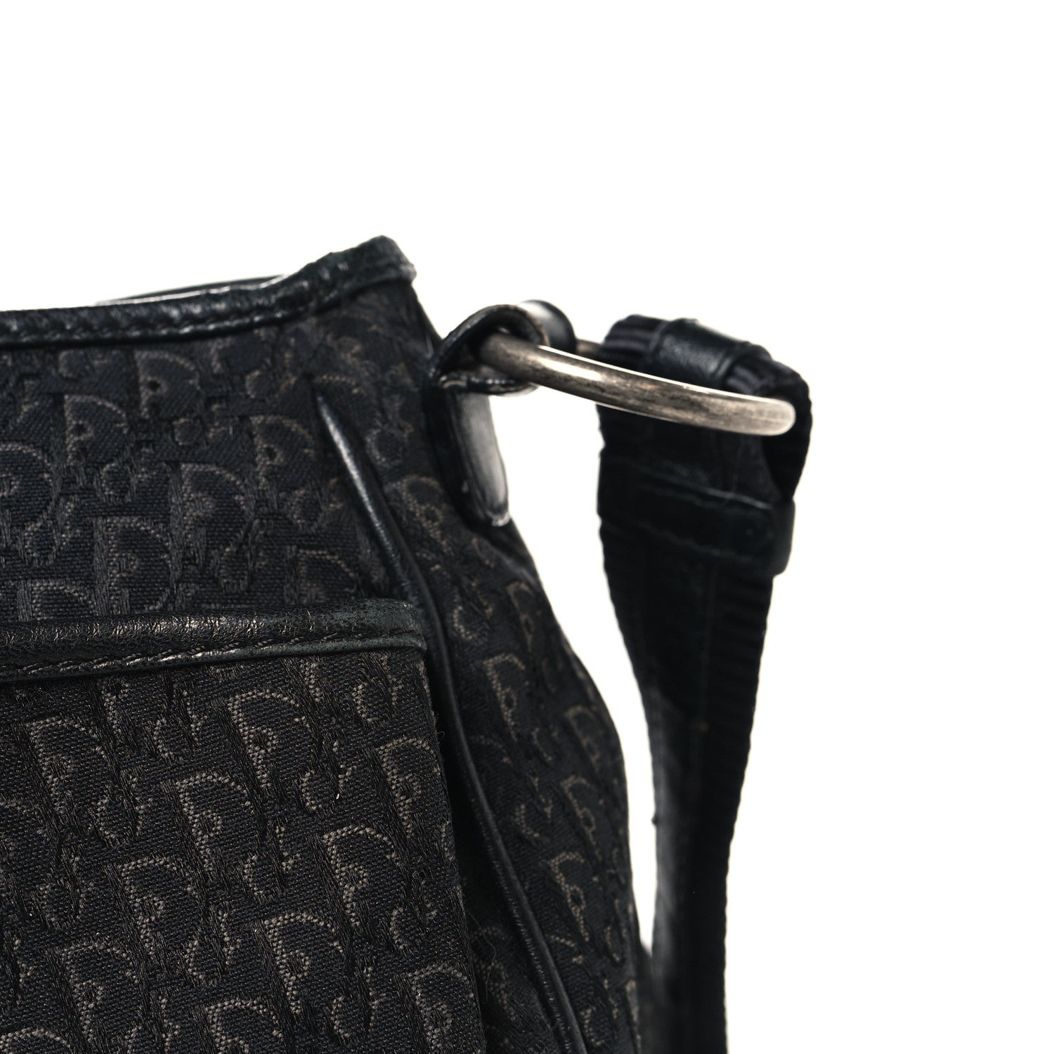 Canvas Diorissimo Buckle Messenger Black