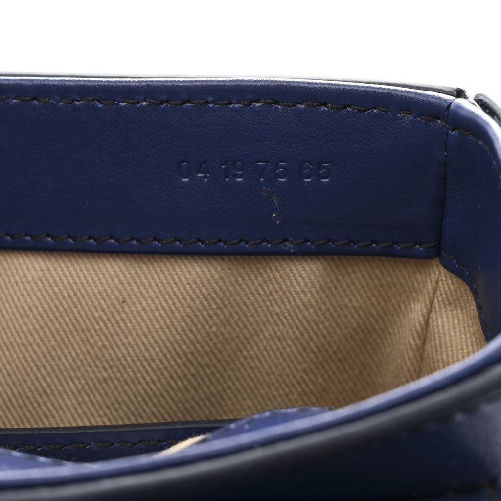 Shiny Calfskin Suede Mini C Bag Smoky Blue