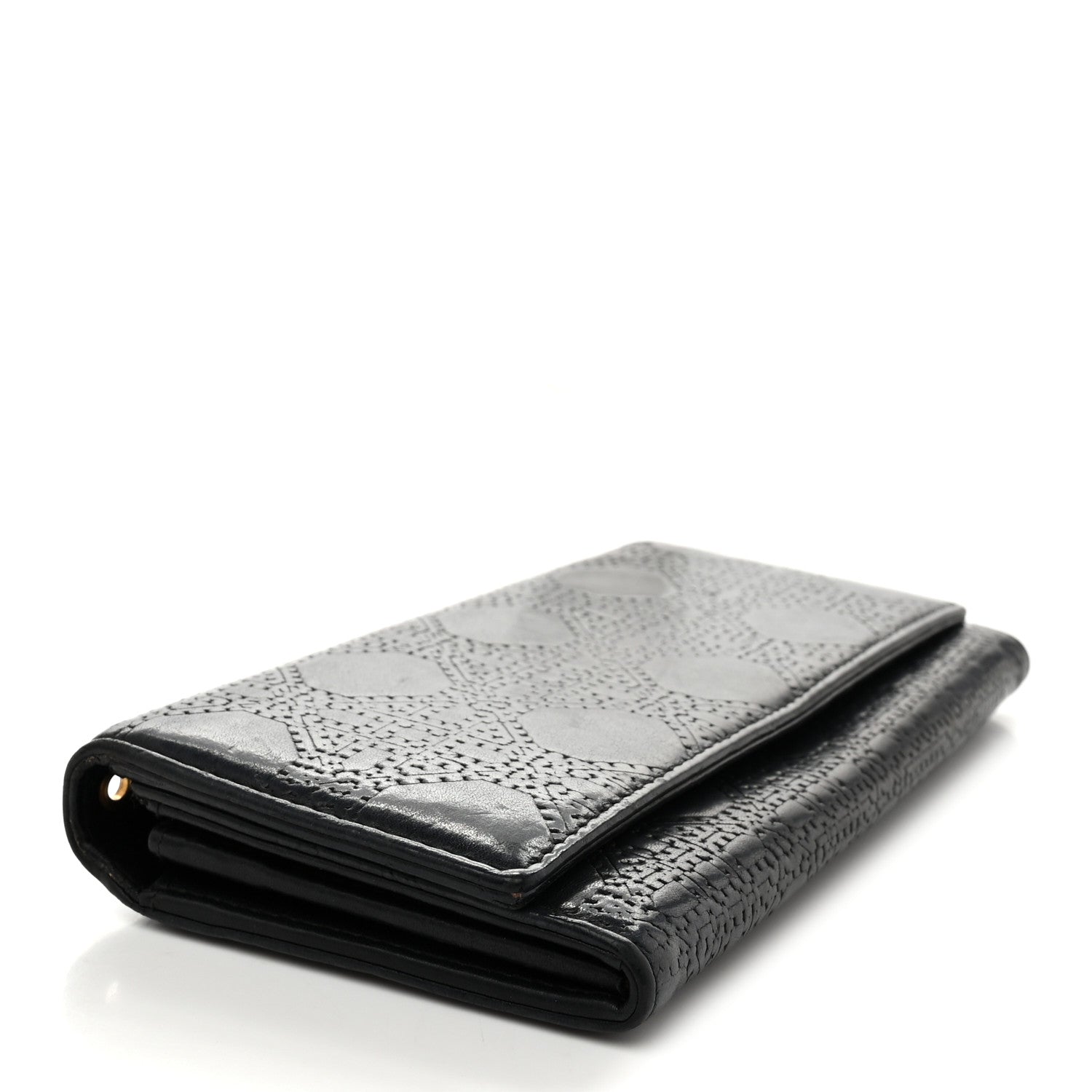 Calfskin Cannage Lady Dior Rendezvous Wallet Black