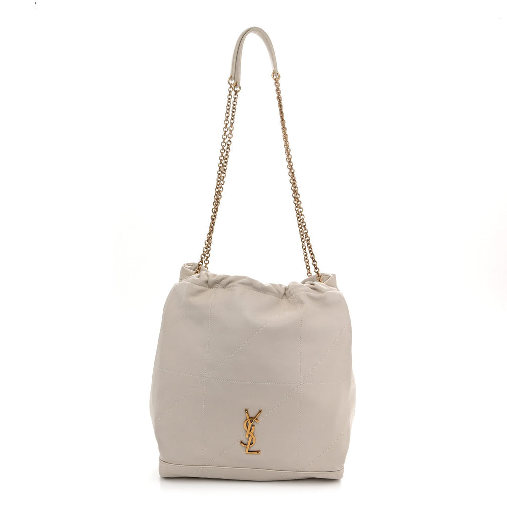 Lambskin Matelasse Monogram Medium Jamie 4.3 Pochon Crema Soft