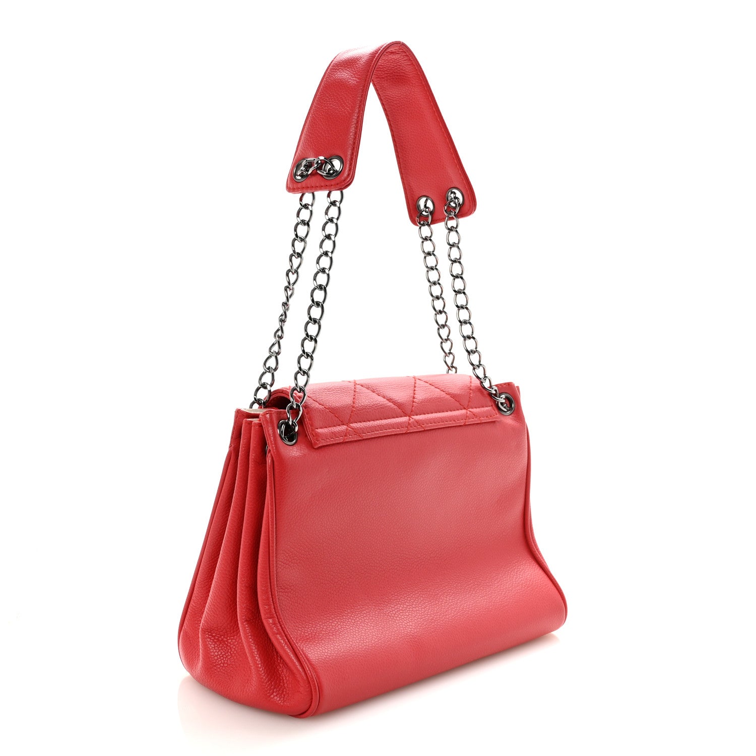 Caviar Small Accordion Flap Red