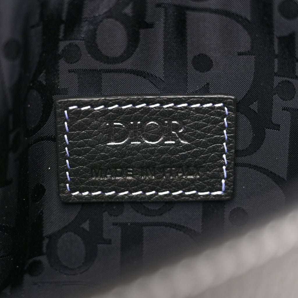 X KAWS Grained Calfskin Saddle Pouch Black