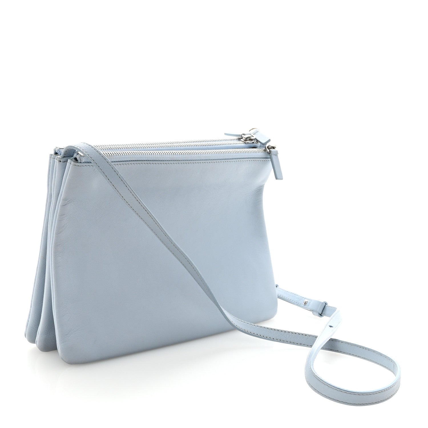 Lambskin Large Trio Crossbody Bag Sky