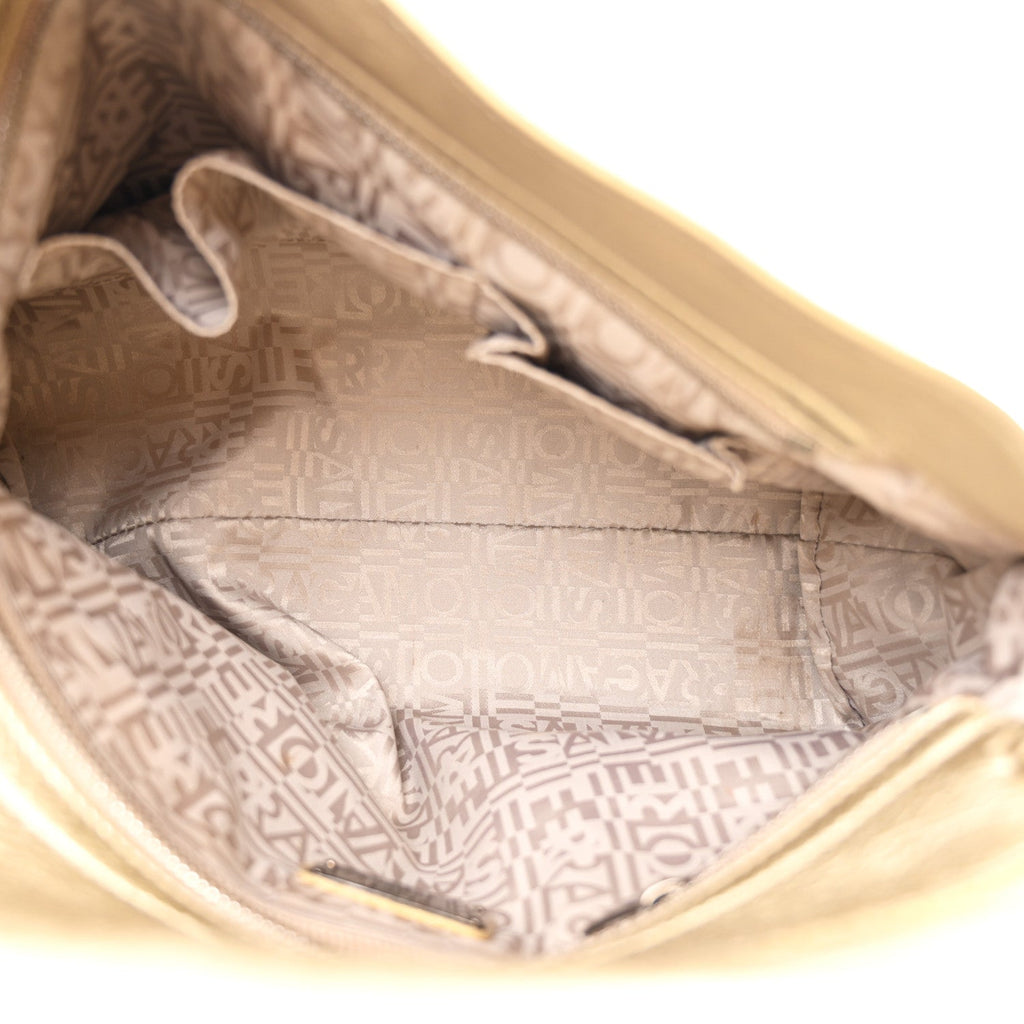 Metallic Grained Calfskin Medium Sofia Satchel Gold