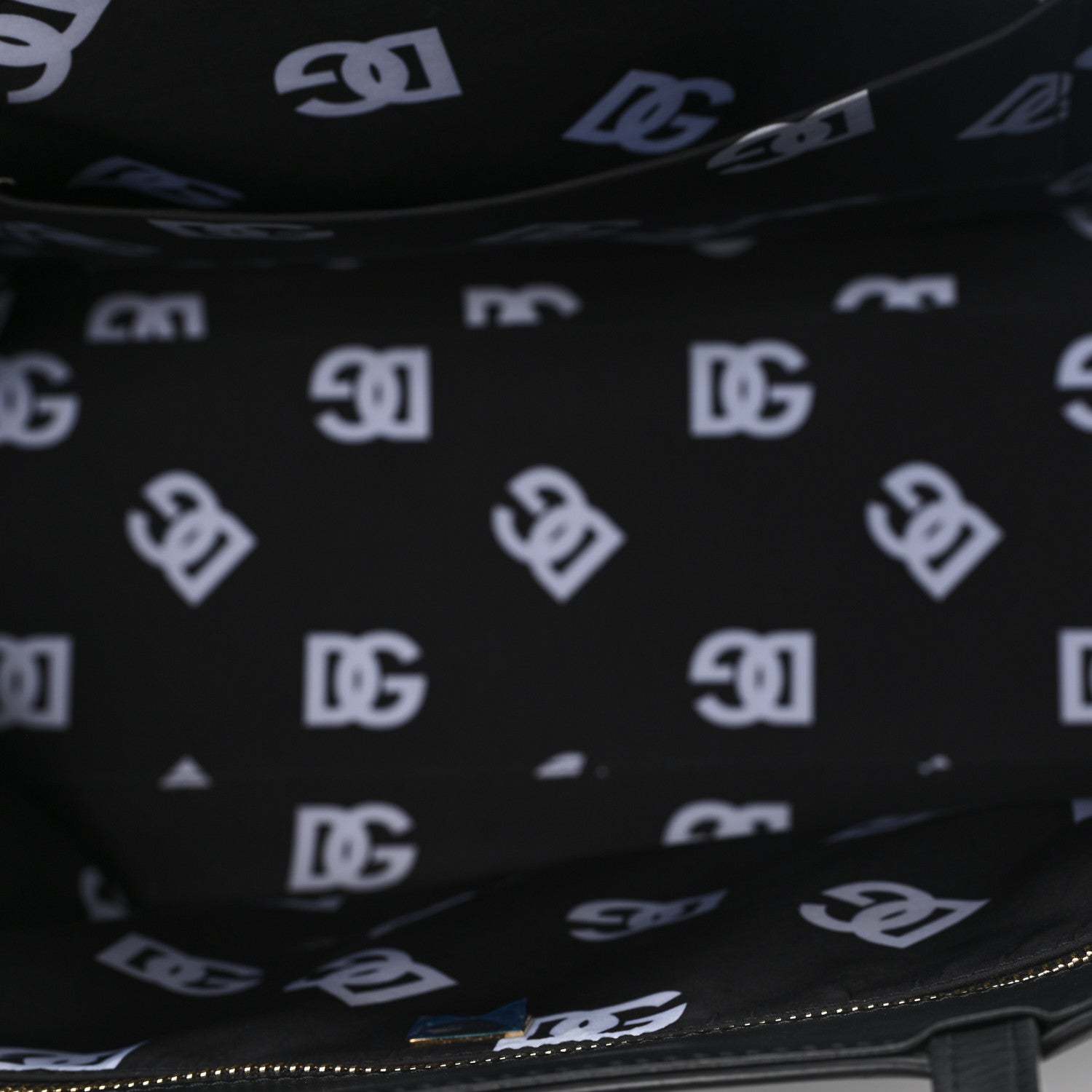 DOLCE GABBANA Calfskin DG Logo Shopper Tote Black