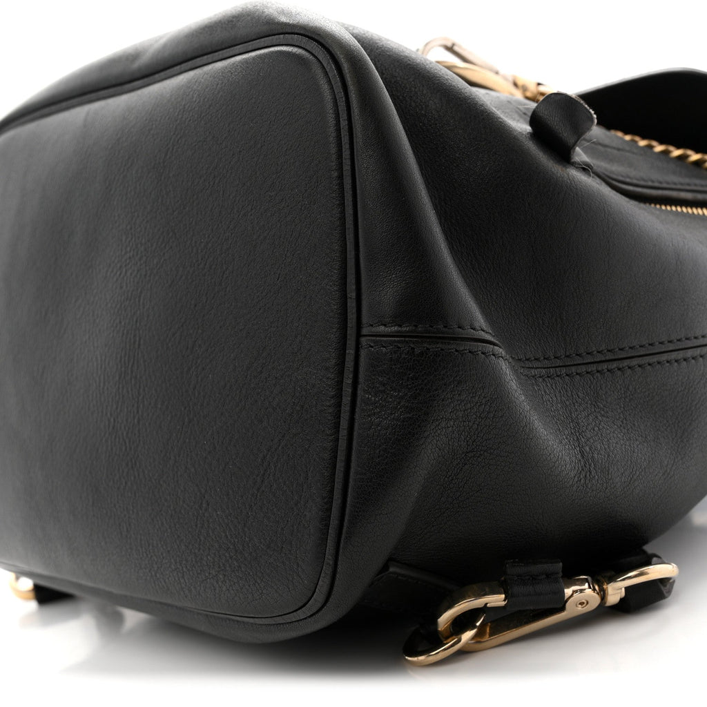 Suede Calfskin Medium Faye Backpack Black