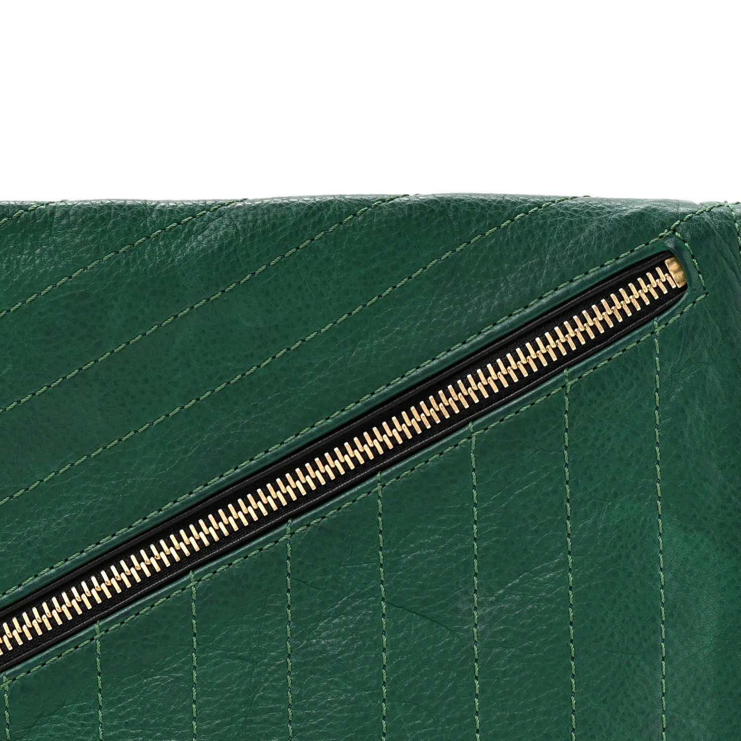 Calfskin Trophe Twist Pocket Shoulder Bag Emerald