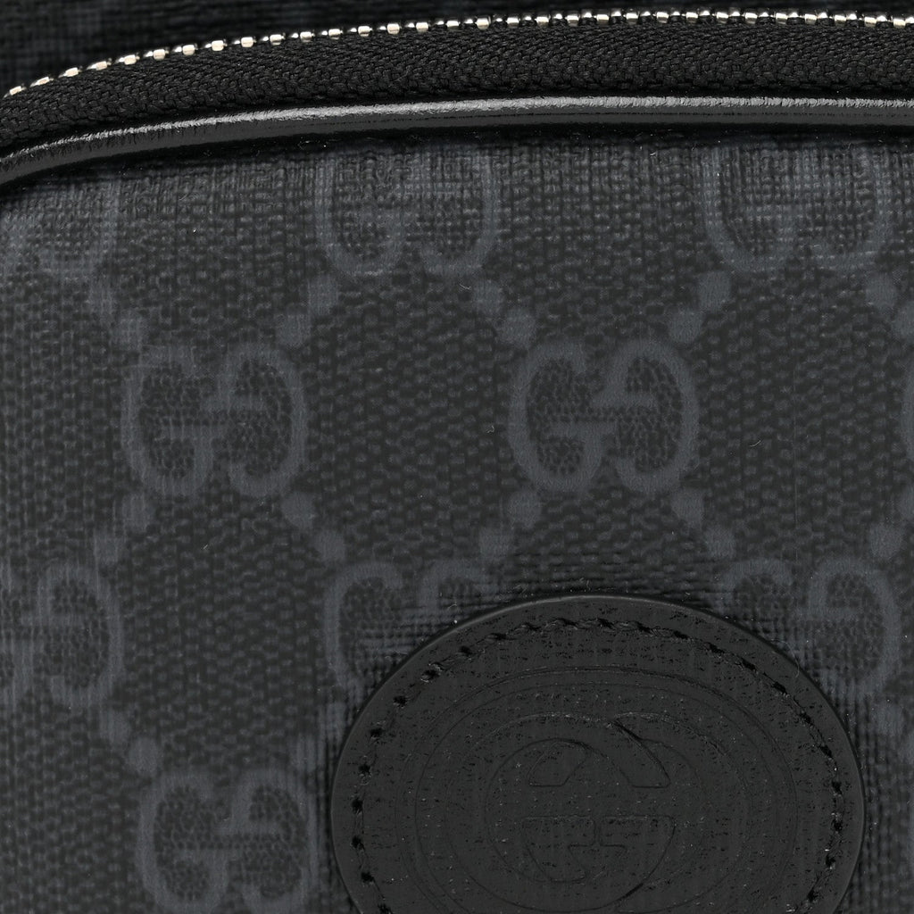 GG Supreme Monogram Azalea Calfskin Mini Retro Interlocking G Bag Black