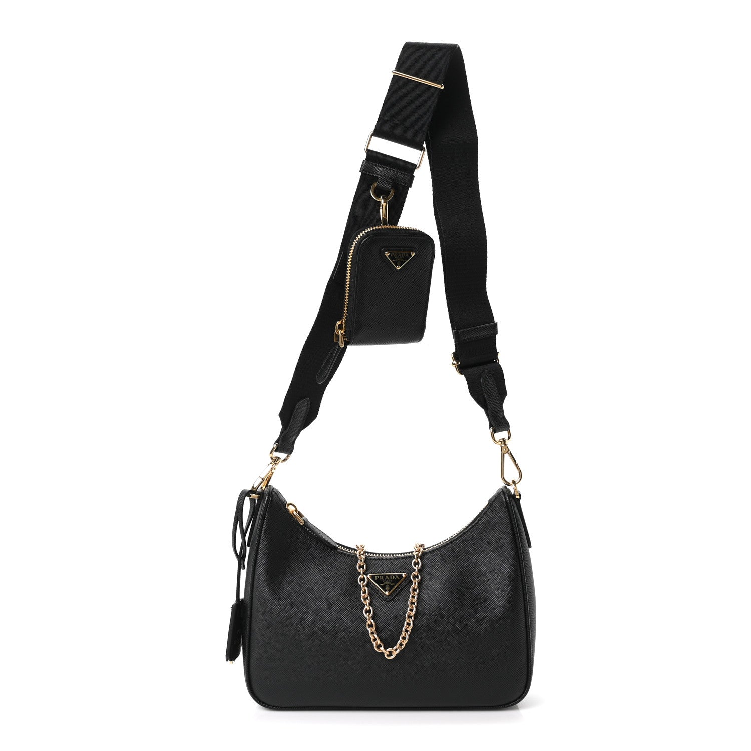 Saffiano Lux Re-Edition 2005 Shoulder Bag Black