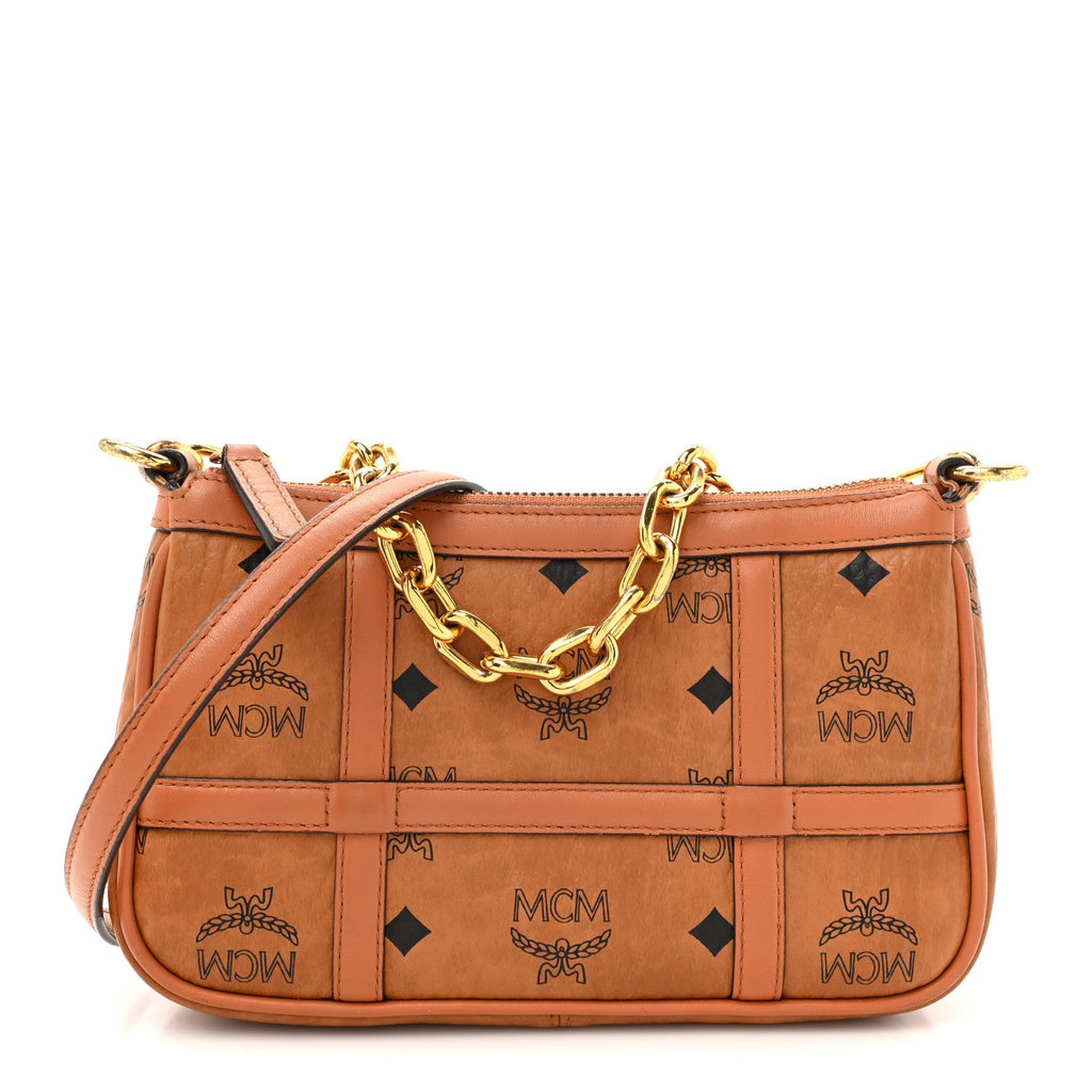 Visetos Nappa Mini Delmy Chain Shoulder Bag Cognac