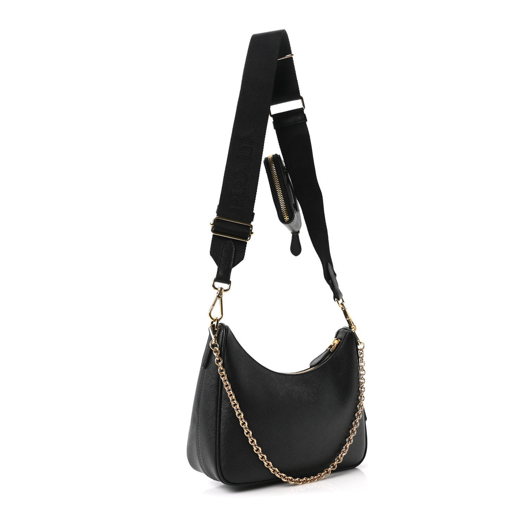 Saffiano Lux Re-Edition 2005 Shoulder Bag Black