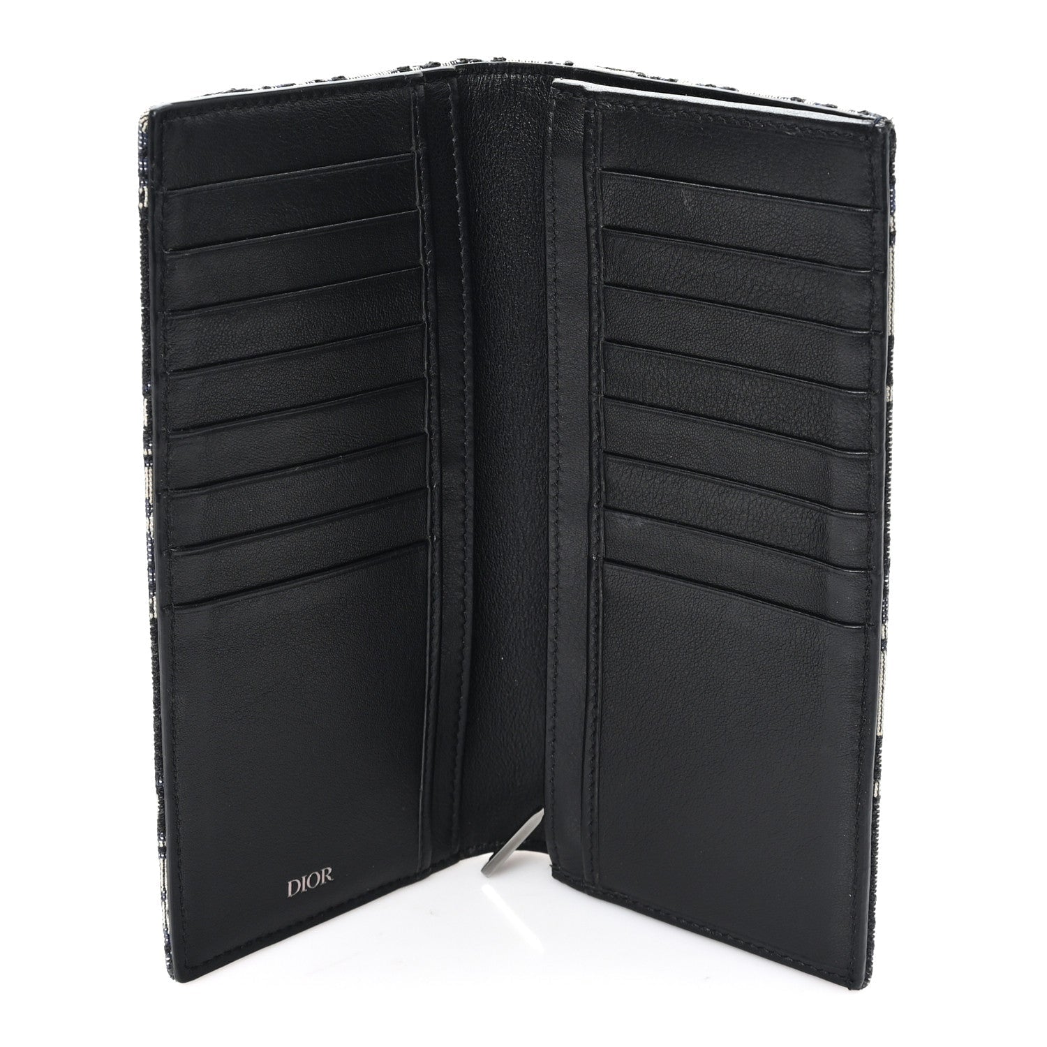Oblique Long Vertical Wallet Blue Multicolor