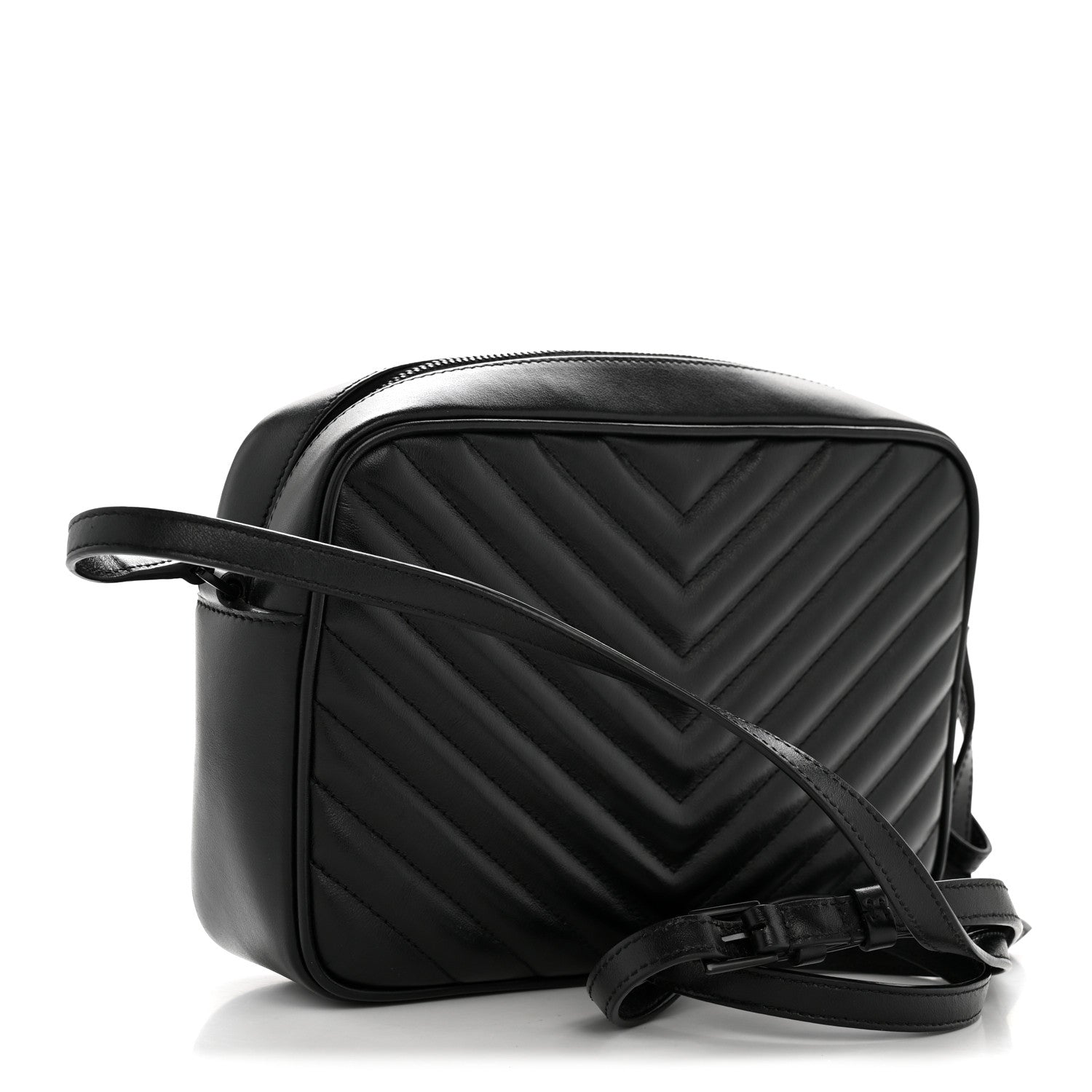 Calfskin Matelasse Monogram Monochrome Lou Camera Bag Black