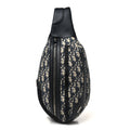 Grained Calfskin Oblique Scarab Sling Bag Blue Black