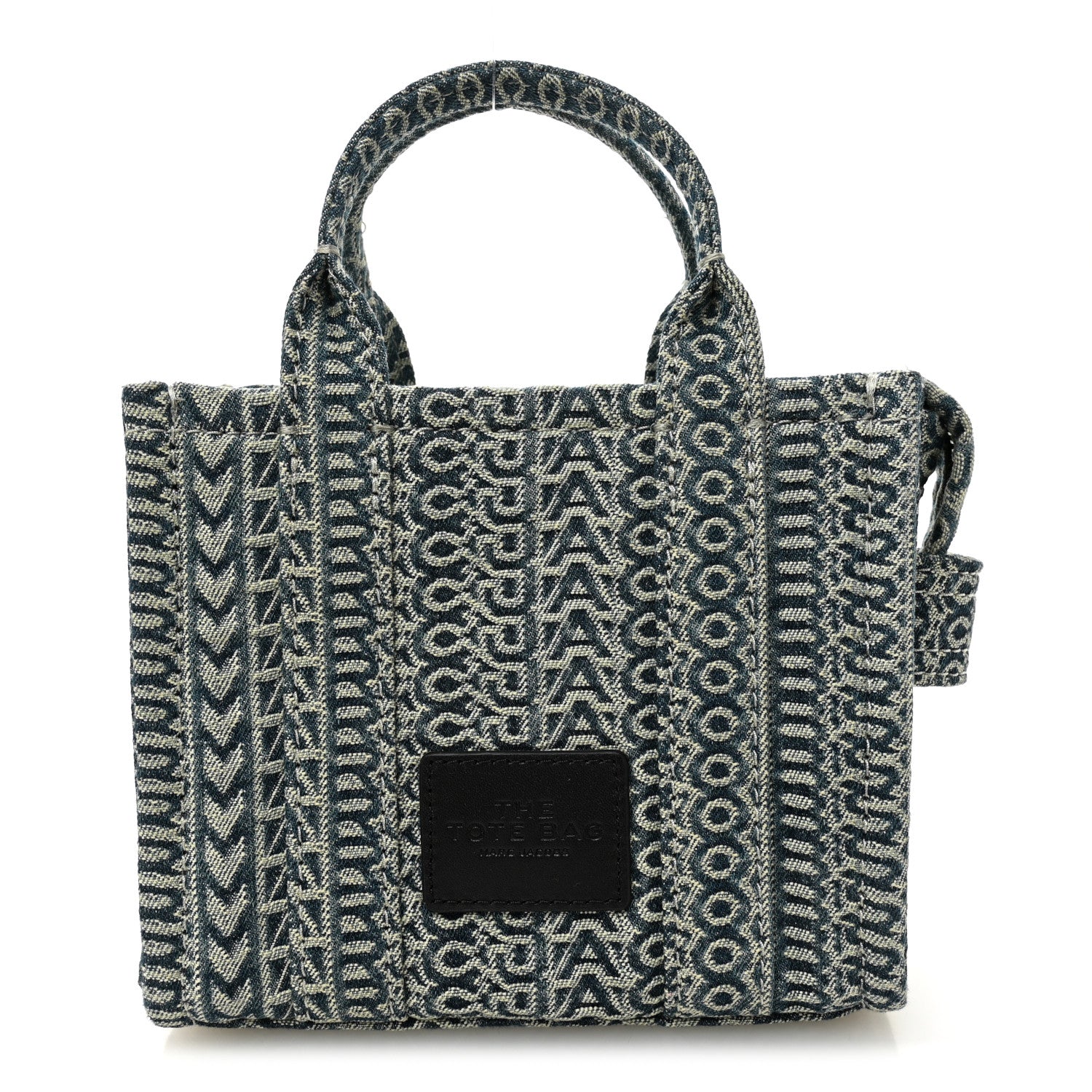 Cotton Washed Monogram Denim Crossbody Tote Bag Sun Faded Denim