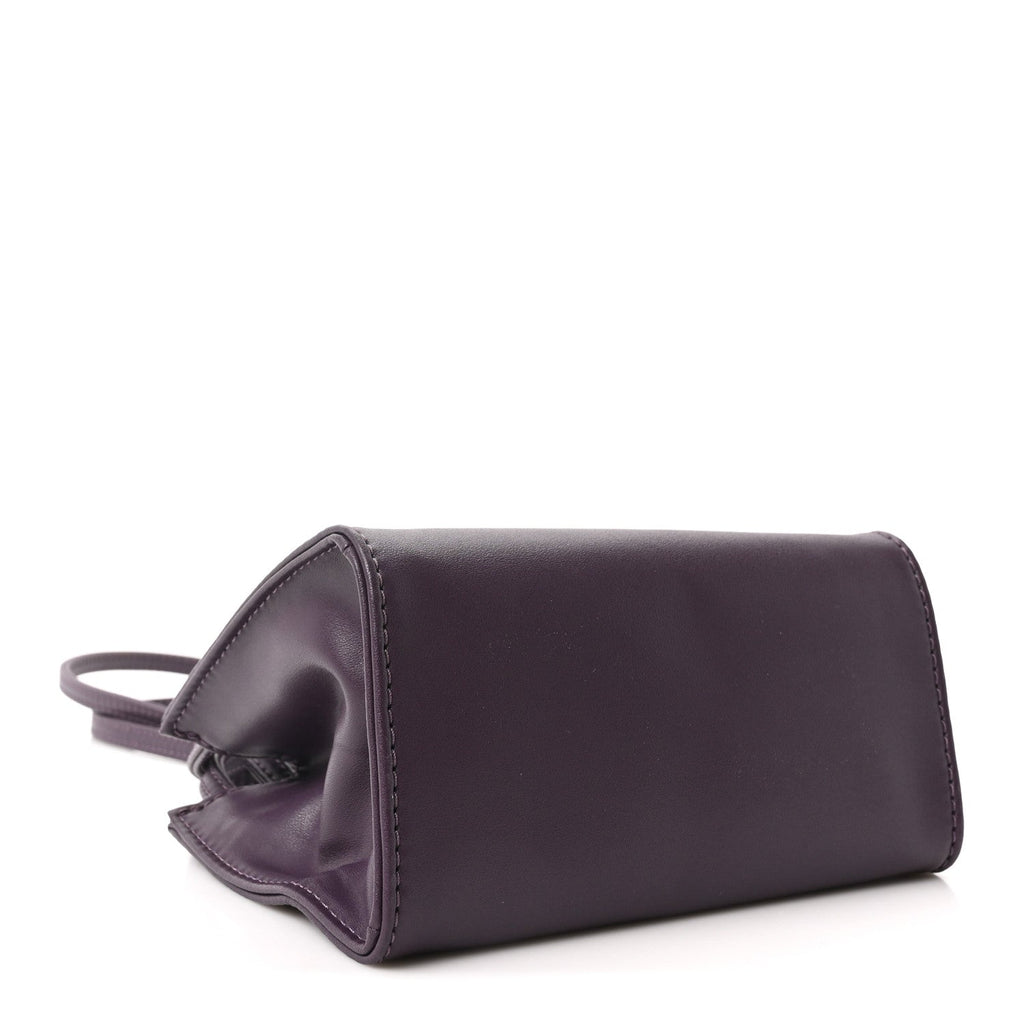 Vegan Leather Small Shopping Bag Eggplant