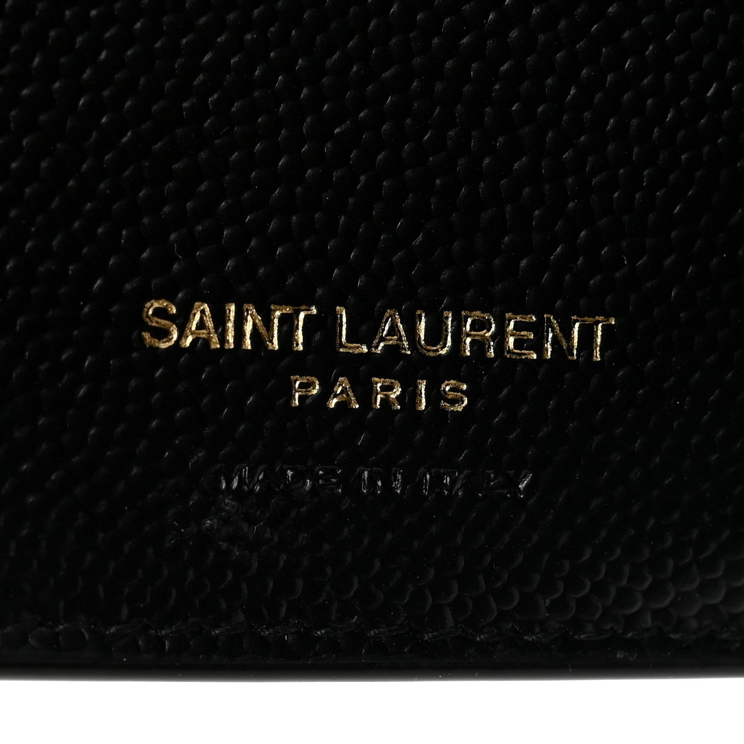 Grain De Poudre Matelasse Chevron Monogram Compact Tri Fold Wallet Black