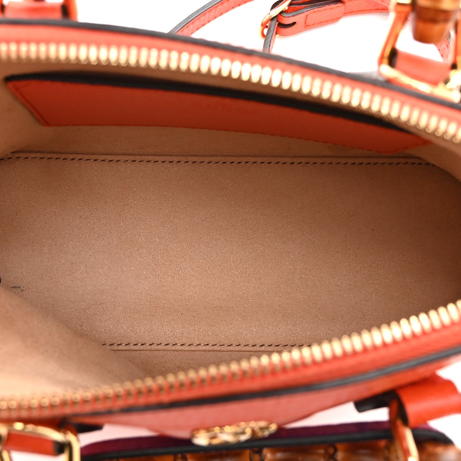 Textured Dollar Calfskin Mini Diana Dome Tote Bag Deep Orange Spicy Cyclamin