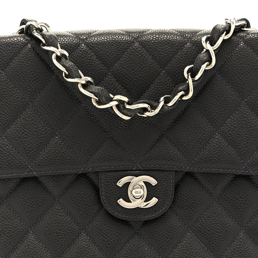 Caviar Jumbo Single Flap Black