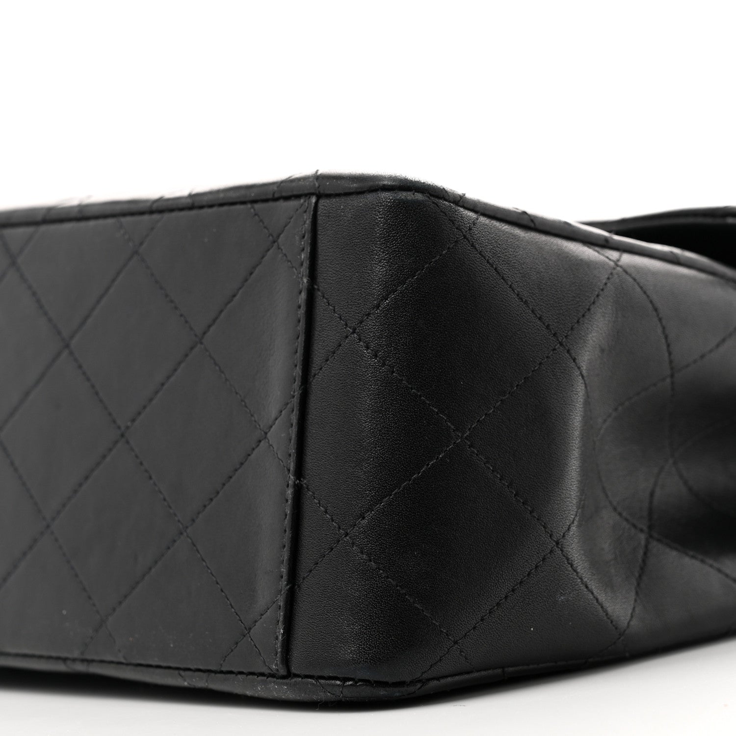 Lambskin Quilted XL Jumbo Single Flap Black