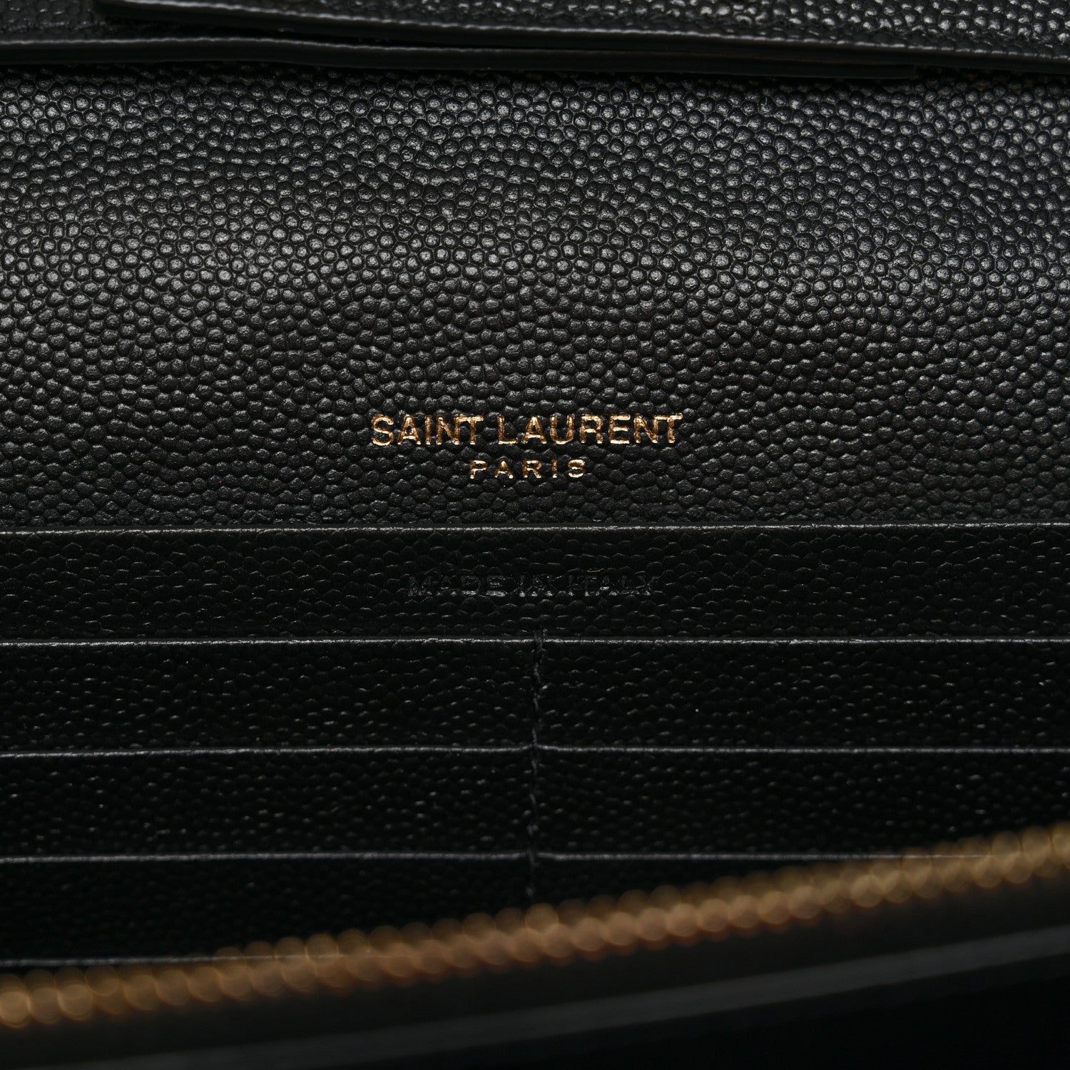 Grain De Poudre Matelasse Chevron Monogram Chain Wallet Black