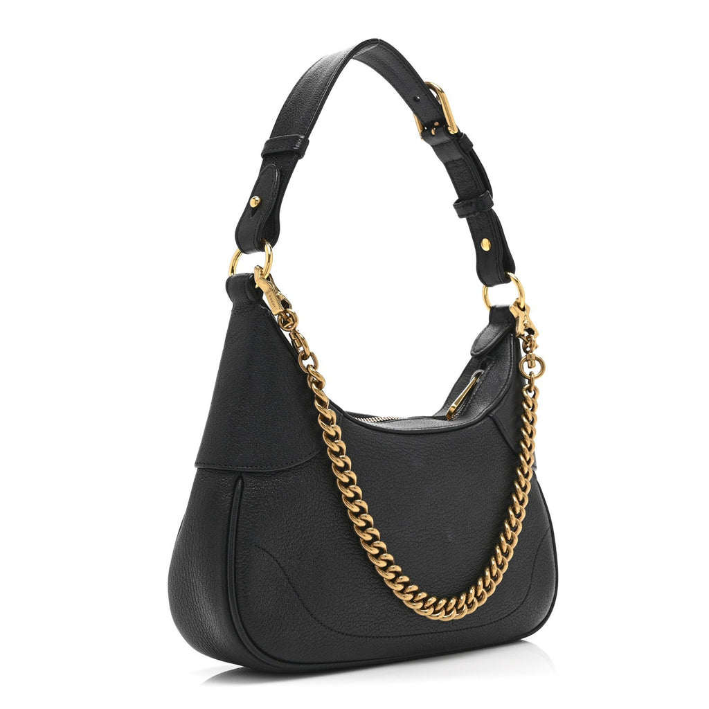 Goatskin Small Aphrodite Shoulder Bag Black