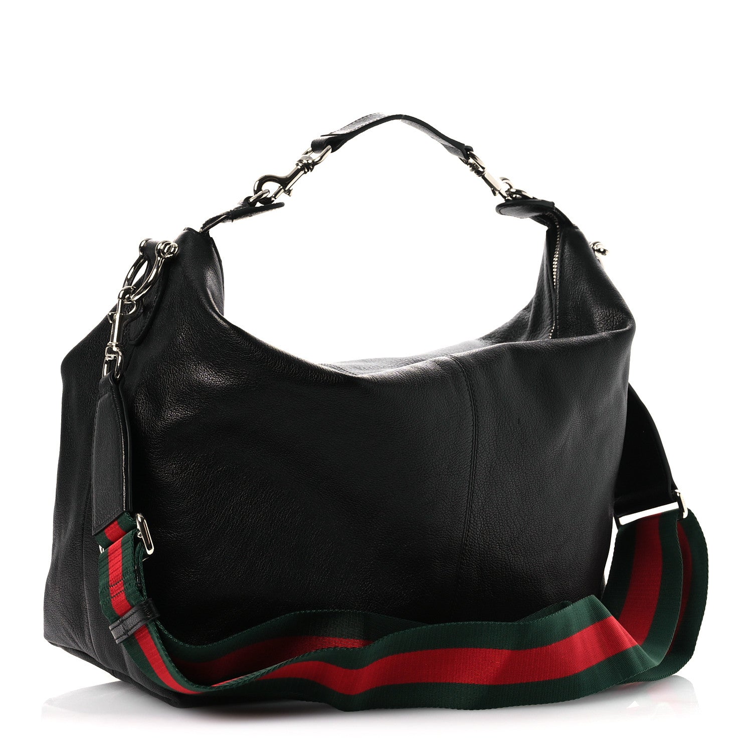 Grained Calfskin Medium Brea Crossbody Bag Black