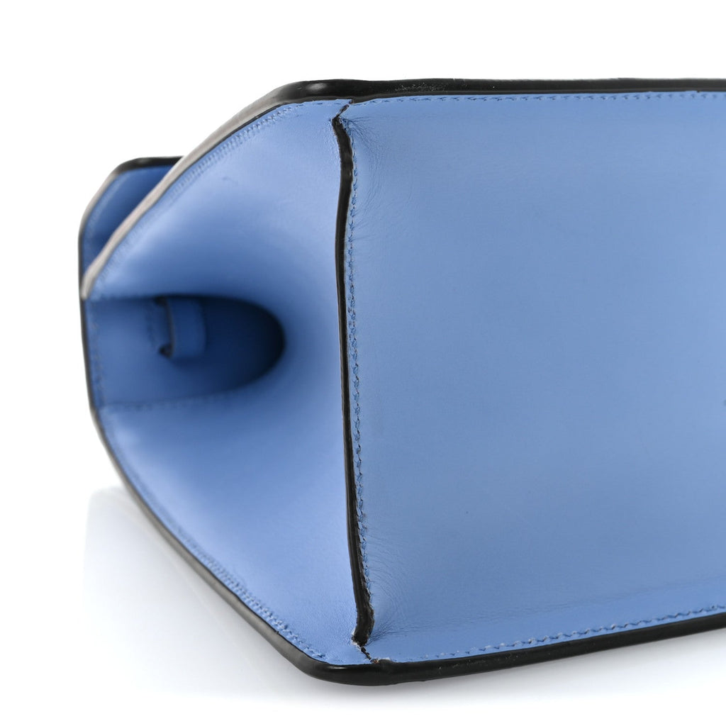 Calfskin Embroidered Medium Sylvie Top Handle Bag Clear Sky Blue