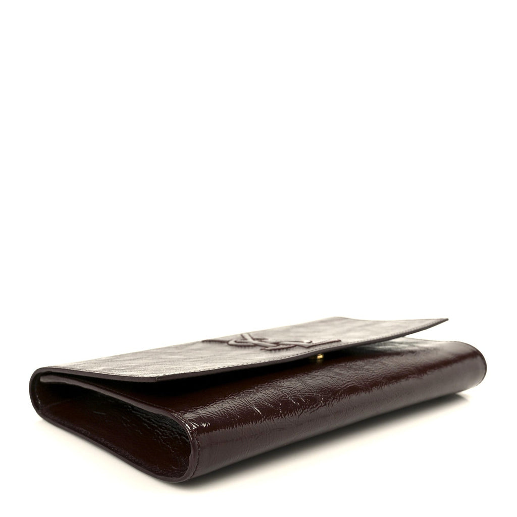 Textured Patent Calfskin Large Belle De Jour Clutch Berry