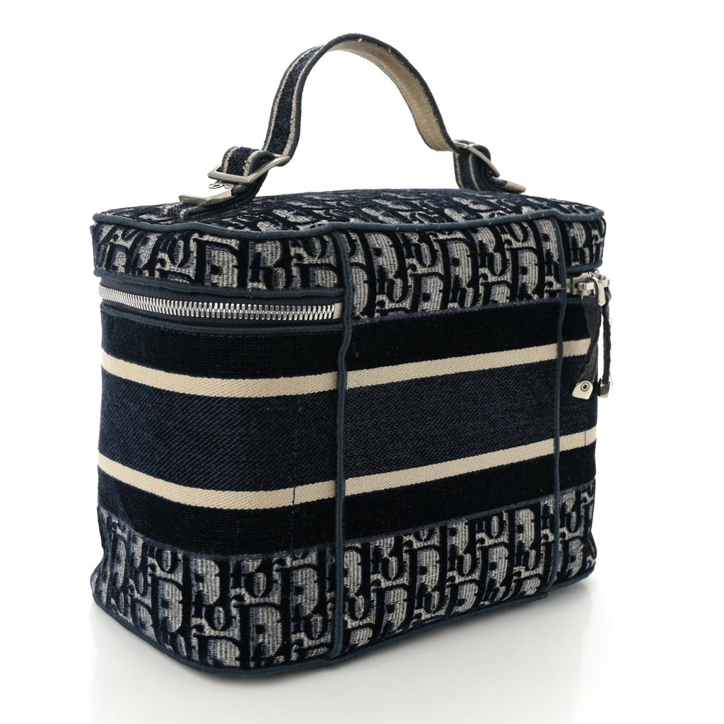 Velvet Oblique Diortravel Vanity Case Blue