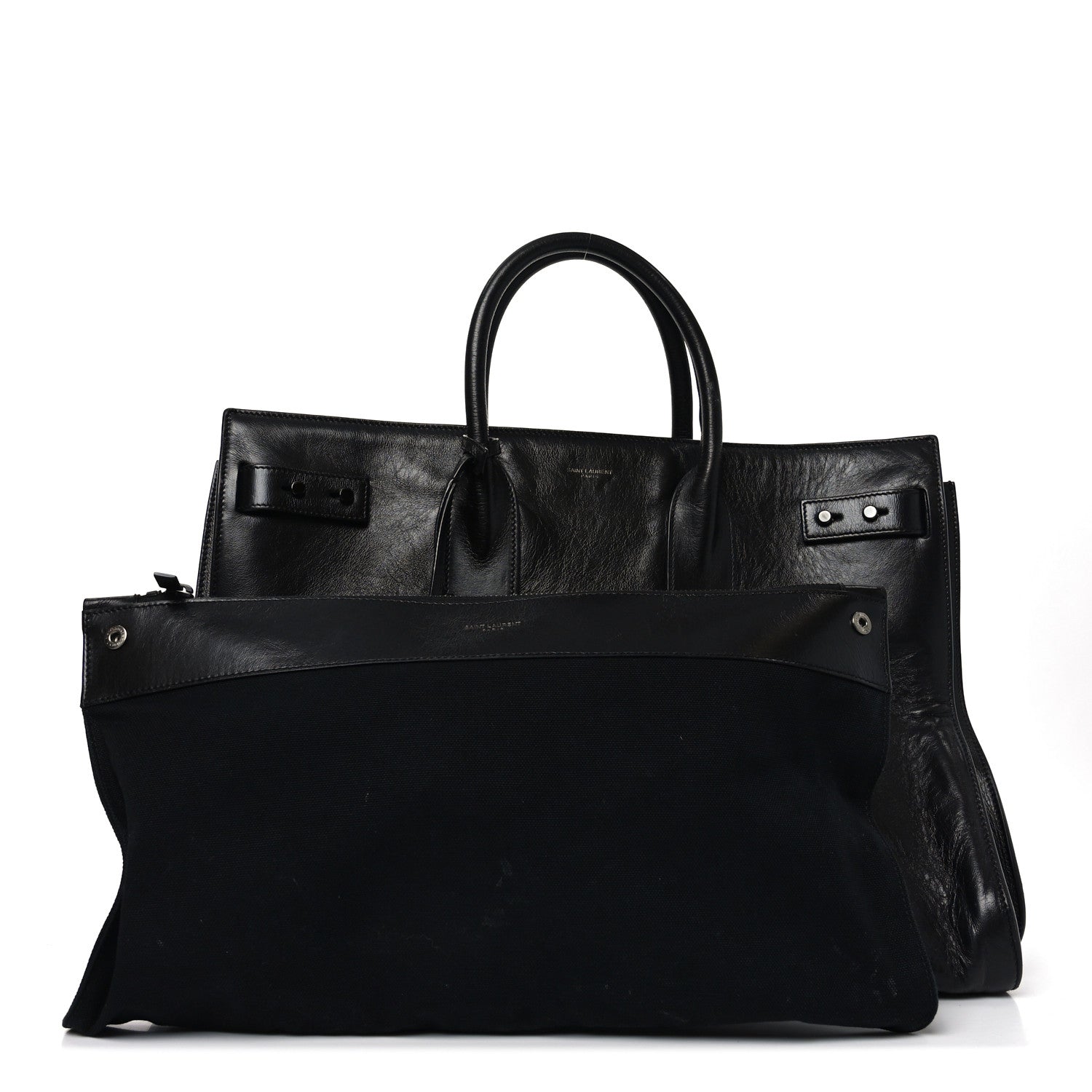 Textured Patent Large Souple Sac De Jour Black