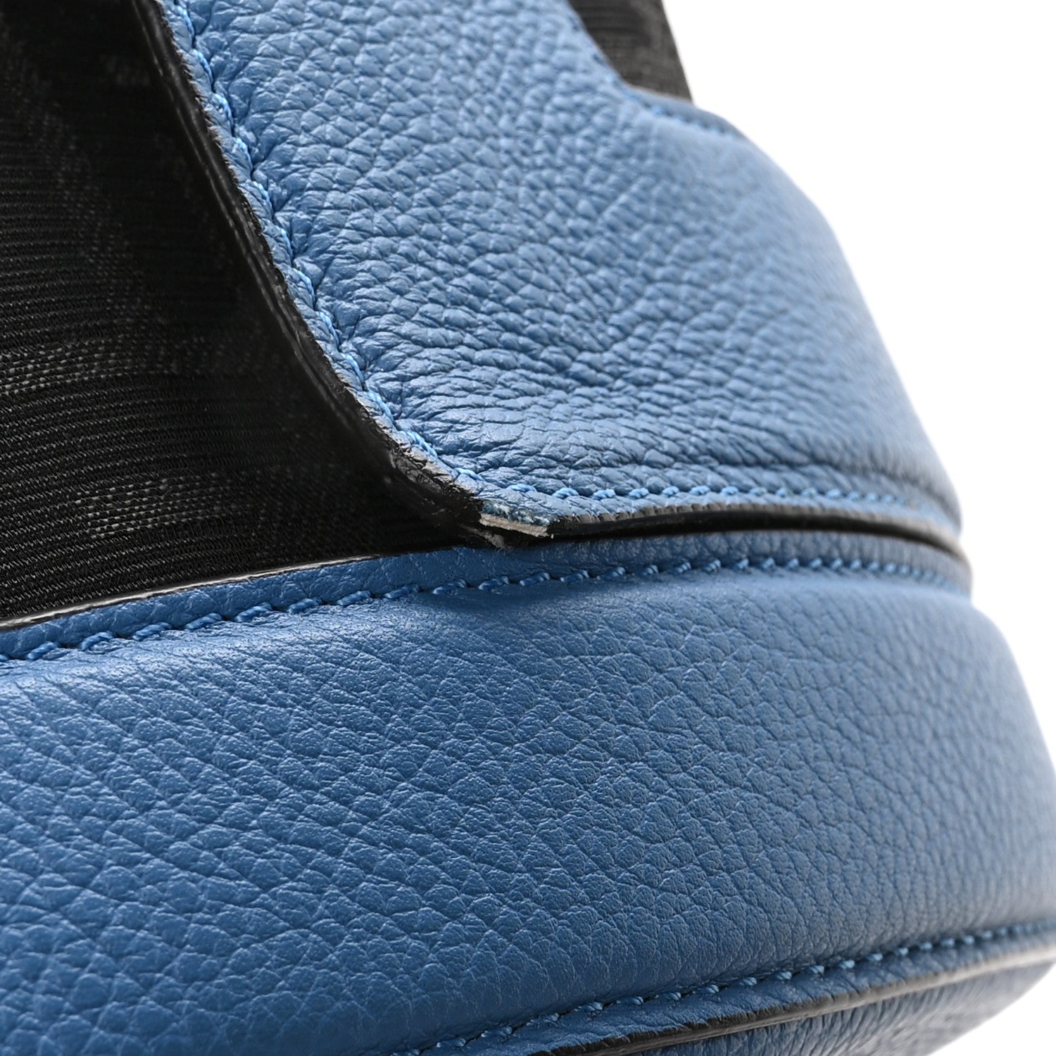 Jacquard Vitello Logo Bucket Bag Blue